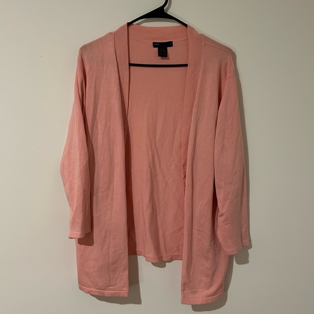 Grace Elements Silk Blush Open-Front Cardigan for… - image 1